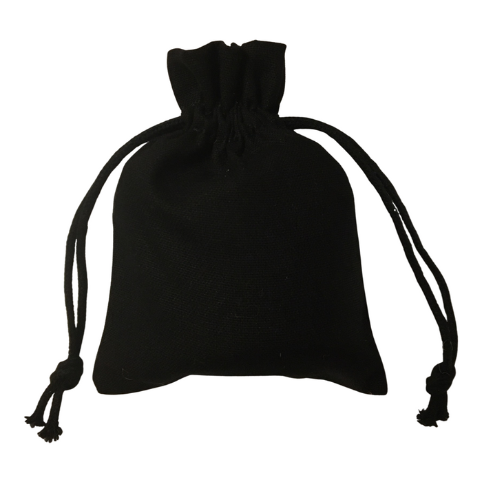 Plain Cotton Muslin Pouch - Black