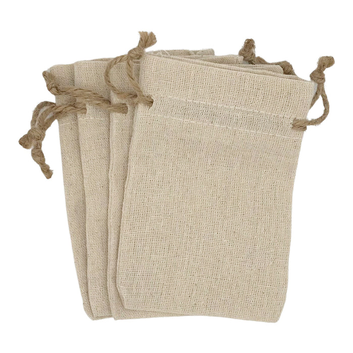 Linen Drawstring Bags - Natural