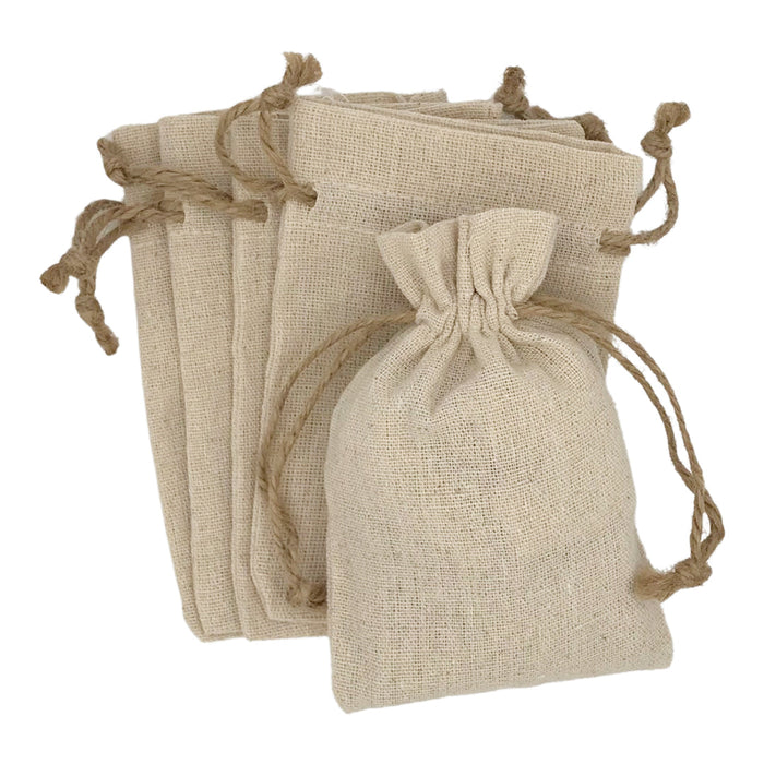 Linen Drawstring Bags - Natural